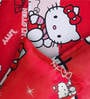 Hello Kitty Single Bedsheet with 1 Pillow Cover in Red Colour