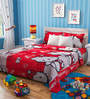 Hello Kitty Single Bedsheet with 1 Pillow Cover in Red Colour