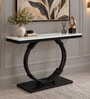 Ragusa Metal Console Table in Black Finish with Porcelain Top Ragusa Metal Console Table in Black Finish with Porcelain Top