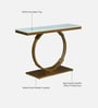 Ragusa Metal Console Table in Gold Finish with Porcelain Top Ragusa Metal Console Table in Gold Finish with Porcelain Top