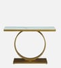 Ragusa Metal Console Table in Gold Finish with Porcelain Top Ragusa Metal Console Table in Gold Finish with Porcelain Top