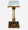 Ragusa Metal Console Table in Gold Finish with Porcelain Top Ragusa Metal Console Table in Gold Finish with Porcelain Top