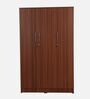 Raidon 3 Door Wardrobe in Walnut Finish with Lock