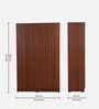 Raidon 3 Door Wardrobe in Walnut Finish with Lock