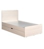 Raina Kids Double Bed with Pull Out Trundle in Oak Finish