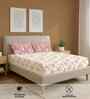 Raina Mauve Floral 144 Tc Cotton King Bedsheet With 2 Pillow Covers