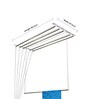 6 Pipes Stainless Steel Ceiling Mounted Cloth Drying Rack (Length: 48 Inches)