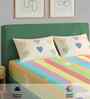 Rainbow Hearts 144 Tc Cotton King Bedsheet With 2 Pillow Covers