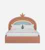 Rainbow Leatherette Kids Twin Bed With Box Storage In Pink Colour