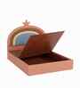 Rainbow Leatherette Kids Twin Bed With Box Storage In Pink Colour
