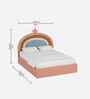 Rainbow Leatherette Kids Twin Bed With Box Storage In Pink Colour