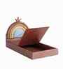 Rainbow Leatherette Kids Twin Bed With Box Storage In Pink Colour