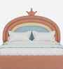 Rainbow Leatherette Kids Twin Bed With Box Storage In Pink Colour