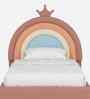 Rainbow Leatherette Kids Twin Bed With Hydraulic Storage In Pink Colour