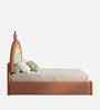 Rainbow Leatherette Kids Twin Bed With Hydraulic Storage In Pink Colour
