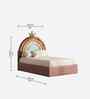 Rainbow Leatherette Kids Twin Bed With Hydraulic Storage In Pink Colour