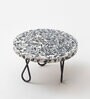 Rainbow Speckled White & Black MDF & Metal Cake Stand