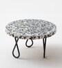 Rainbow Speckled White & Black MDF & Metal Cake Stand