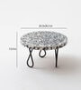 Rainbow Speckled White & Black MDF & Metal Cake Stand