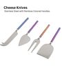 Rainbow Steel Cheese Knives Set of 4