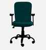 Rainbow Velvet Fabric Executive Chair In Teal Colour