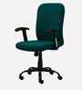 Rainbow Velvet Fabric Executive Chair In Teal Colour