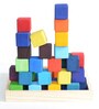 Rainbow Wooden Cube Building Blocks Set of 36 in Multicolour