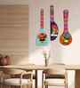 Set of 3  Rajasthani Character Wooden Spoon Wall Hanging