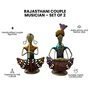 Multicolor Metal Rajasthani Couple Musicians Decorative Showpiece Set Of 2