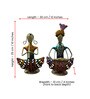 Multicolor Metal Rajasthani Couple Musicians Decorative Showpiece Set Of 2