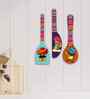Rajasthani Culture Kitchen Decorative Wooden Wall Hanging (Set of 3)