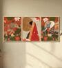 Indian Elephant & Bride Wall Art Framed Set of 3