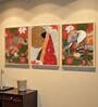 Indian Elephant & Bride Wall Art Framed Set of 3