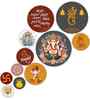 Set of 11 Decorative Ganesha Wall Art Stickers