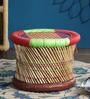 Ethnic Hand Crafted Cane Stool in Multi colour