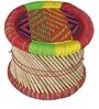 Ethnic Hand Crafted Cane Stool in Multi Colour
