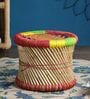 Ethnic Hand Crafted Cane Stool in Multi Colour