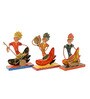 Set Of 3 Multicolor Metal Rajasthani Musician Idols For Home D co