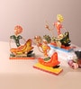 Set Of 3 Multicolor Metal Rajasthani Musician Idols For Home D co