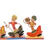 Set Of 3 Multicolor Metal Rajasthani Musician Idols For Home D co