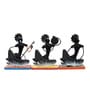 Set Of 3 Multicolor Metal Rajasthani Musician Idols For Home D co