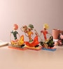 Set Of 3 Multicolor Metal Rajasthani Musician Idols For Home D co