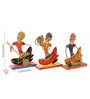 Set Of 3 Multicolor Metal Rajasthani Musician Idols For Home D co