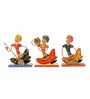 Set Of 3 Multicolor Metal Rajasthani Musician Idols For Home D co