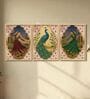 Classical Indian Dancer & Peacock Wall Art Framed Set of 3