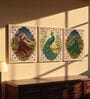 Classical Indian Dancer & Peacock Wall Art Framed Set of 3
