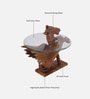 Rajwada Mango Wood End Table in Tubbaq Finish with Glass Top Rajwada Mango Wood End Table in Tubbaq Finish with Glass Top