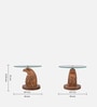 Rajwada Mango Wood Eagle Face Side Table in Tubbaq Finish with Glass Top Rajwada Mango Wood Eagle Face Side Table in Tubbaq Finish with Glass Top