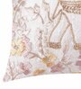 Off White Floral Silk Fabric 16 x 16 Inches Embroidered Cushion Covers (Set of 2)