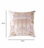 Off White Floral Silk Fabric 16 x 16 Inches Embroidered Cushion Covers (Set of 2)